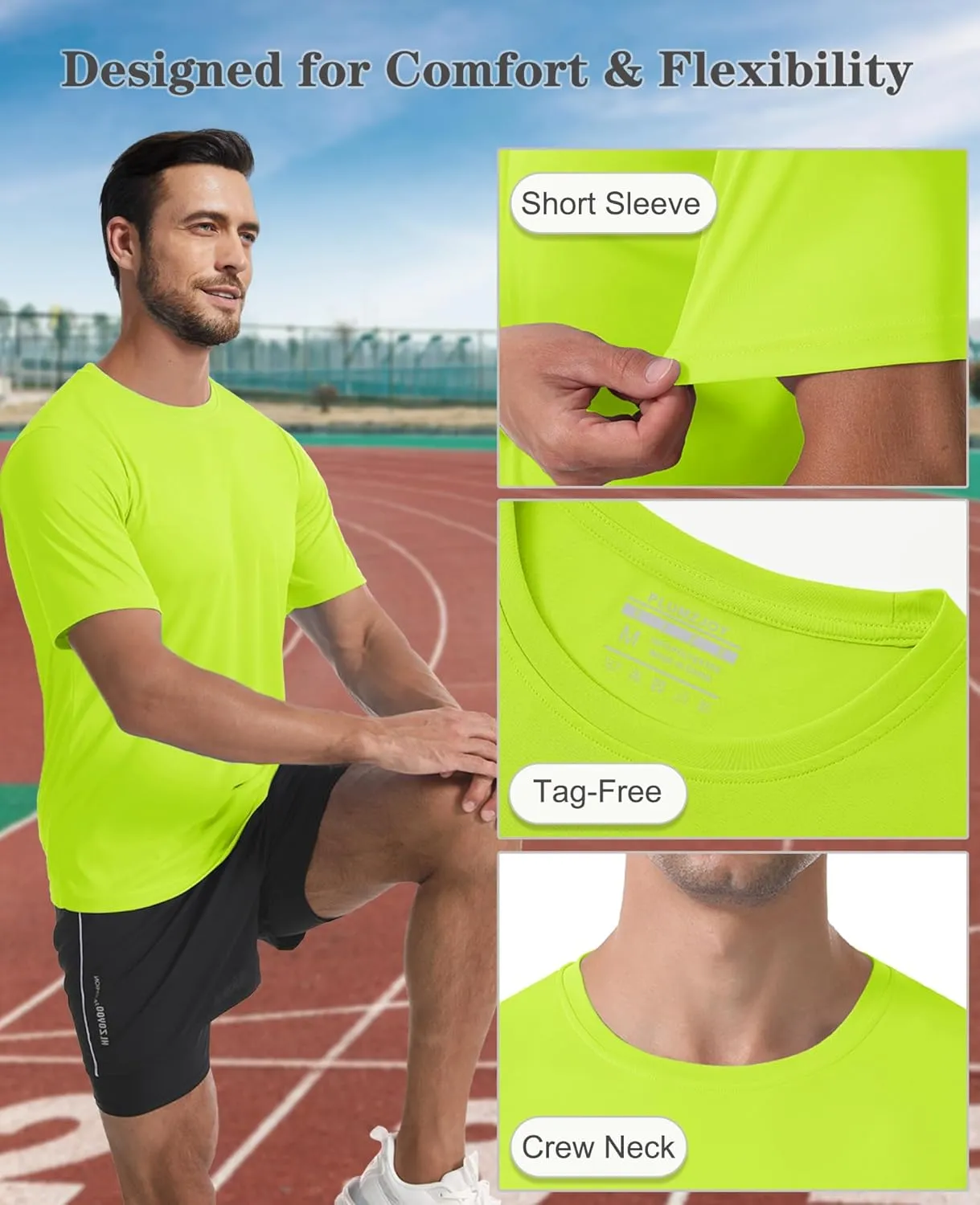 Men's Short Sleeve T-Shirt UPF 50  Quick Dry Rash Guard Athletic Running T Shirts UV Sun Protection Swim Water Shirt