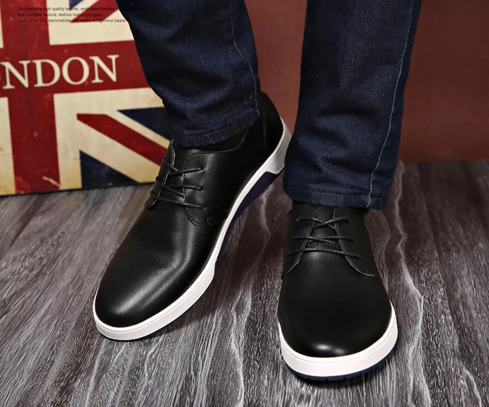 Men's Stylish Lace Up Oxford Sneakers Comfortable Casual Walking Business Driving Dress Shoes