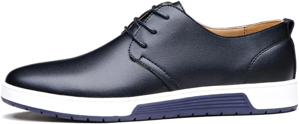 Men's Stylish Lace Up Oxford Sneakers Comfortable Casual Walking Business Driving Dress Shoes