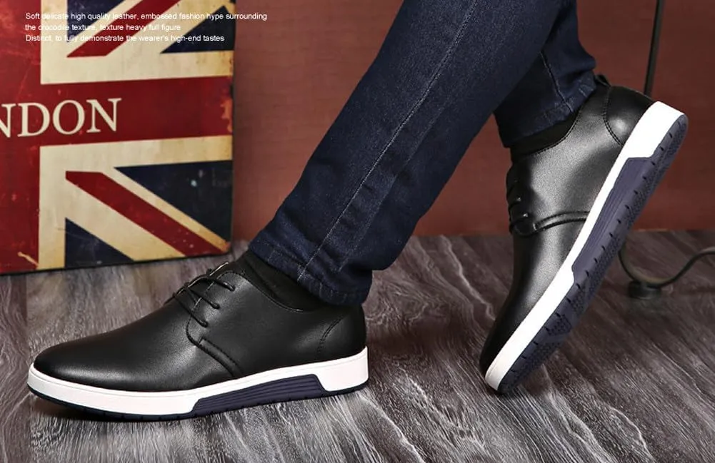 Men's Stylish Lace Up Oxford Sneakers Comfortable Casual Walking Business Driving Dress Shoes