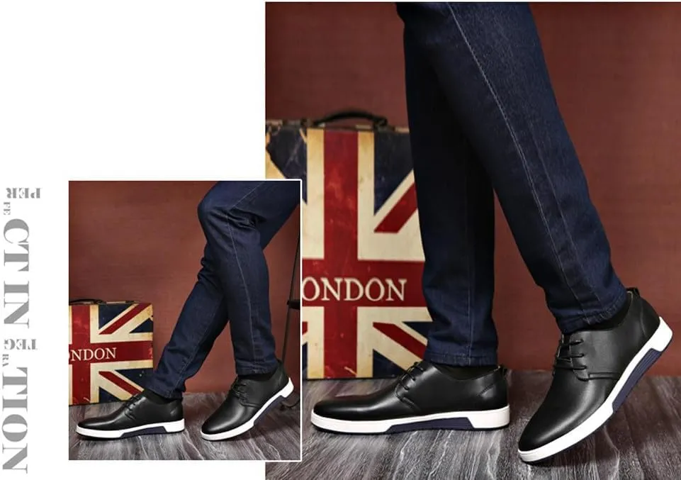 Men's Stylish Lace Up Oxford Sneakers Comfortable Casual Walking Business Driving Dress Shoes