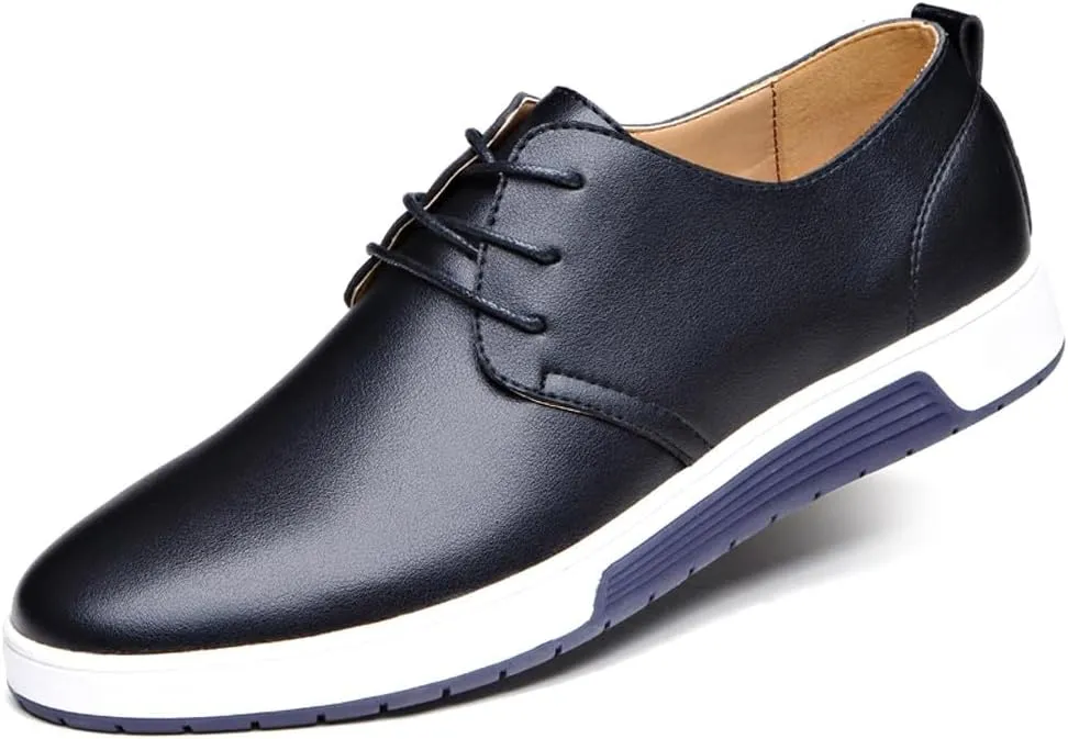 Men's Stylish Lace Up Oxford Sneakers Comfortable Casual Walking Business Driving Dress Shoes