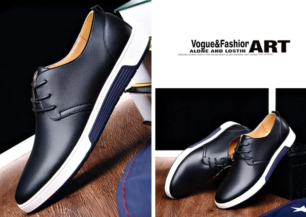 Men's Stylish Lace Up Oxford Sneakers Comfortable Casual Walking Business Driving Dress Shoes
