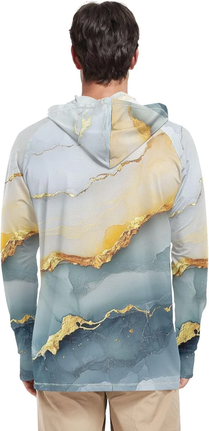 Mens Sun Protection Hoodie Long Sleeve Quick Dry UPF 50  Cooling Hoodies