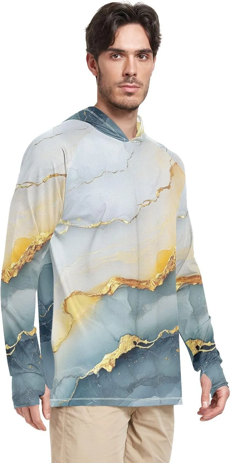 Mens Sun Protection Hoodie Long Sleeve Quick Dry UPF 50  Cooling Hoodies