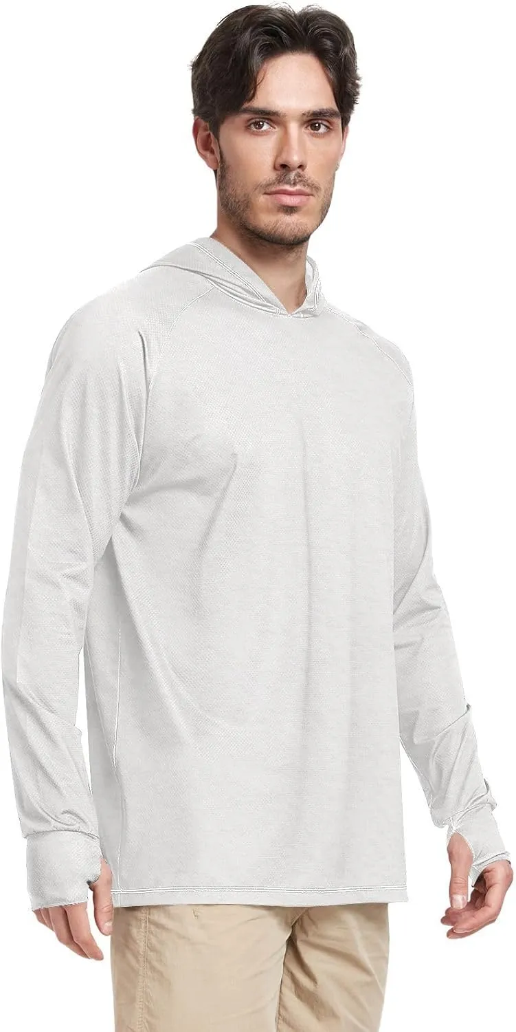 Mens Sun Protection Hoodie Long Sleeve UPF 50   Mens Sun Shirts Quick-Dry Rashguard for Men Sailing Rash Guard