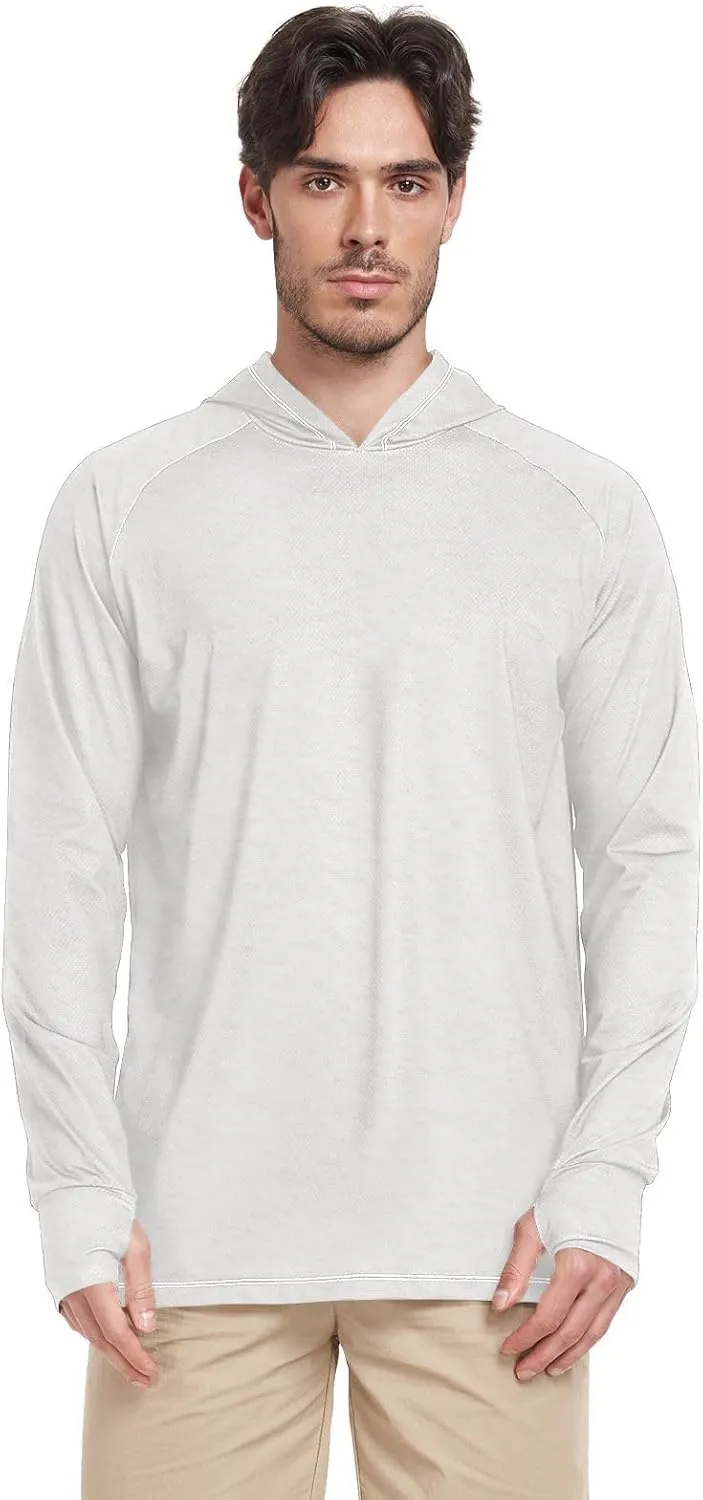 Mens Sun Protection Hoodie Long Sleeve UPF 50   Mens Sun Shirts Quick-Dry Rashguard for Men Sailing Rash Guard