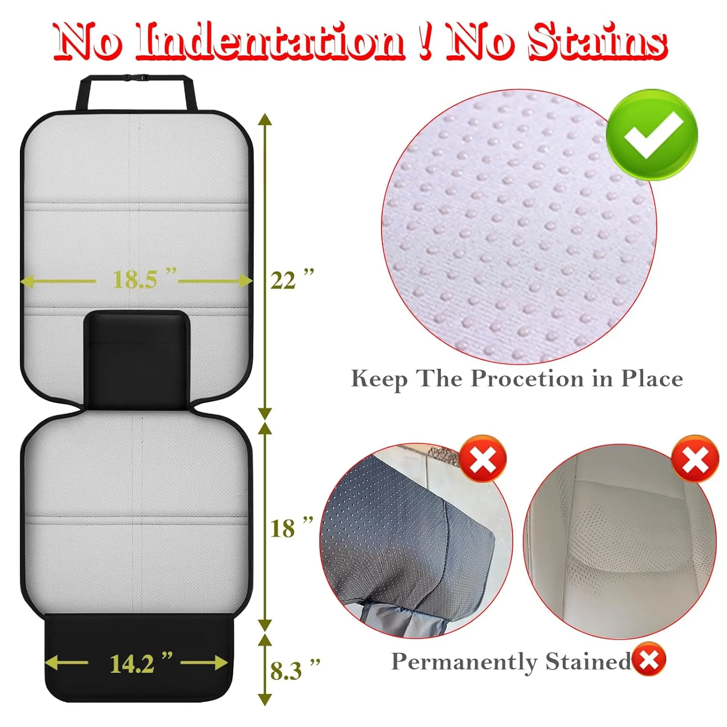 Meolsaek Car Seat Protector, Seat Protector for Child Car Seats with Non-Slip Thickest Padding, Seat Cover for Baby and Pet,Sedan SUV Truck (2 Seat Protector Black)