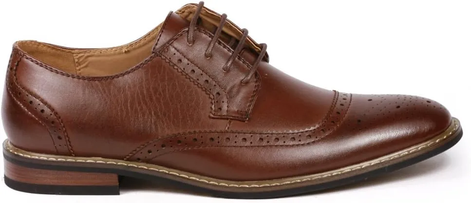 Metrocharm Alex-05 Men's Perforated Lace Up Oxford Dress Shoes