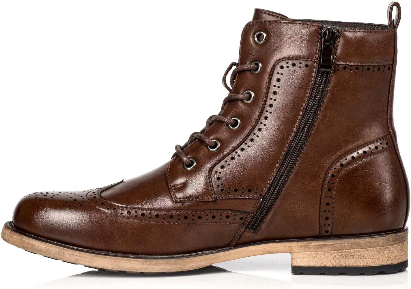 Metrocharm MC309 Men's Lace Up Wing Tip Dress Casual Fashion Oxford Boot