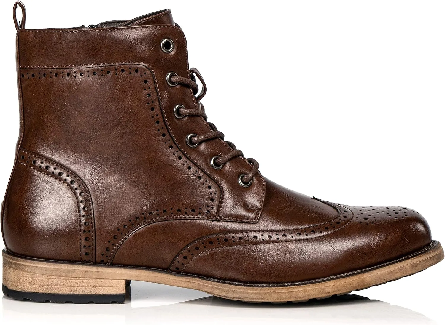 Metrocharm MC309 Men's Lace Up Wing Tip Dress Casual Fashion Oxford Boot
