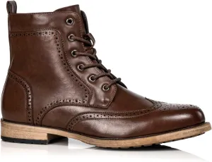 Metrocharm MC309 Men's Lace Up Wing Tip Dress Casual Fashion Oxford Boot