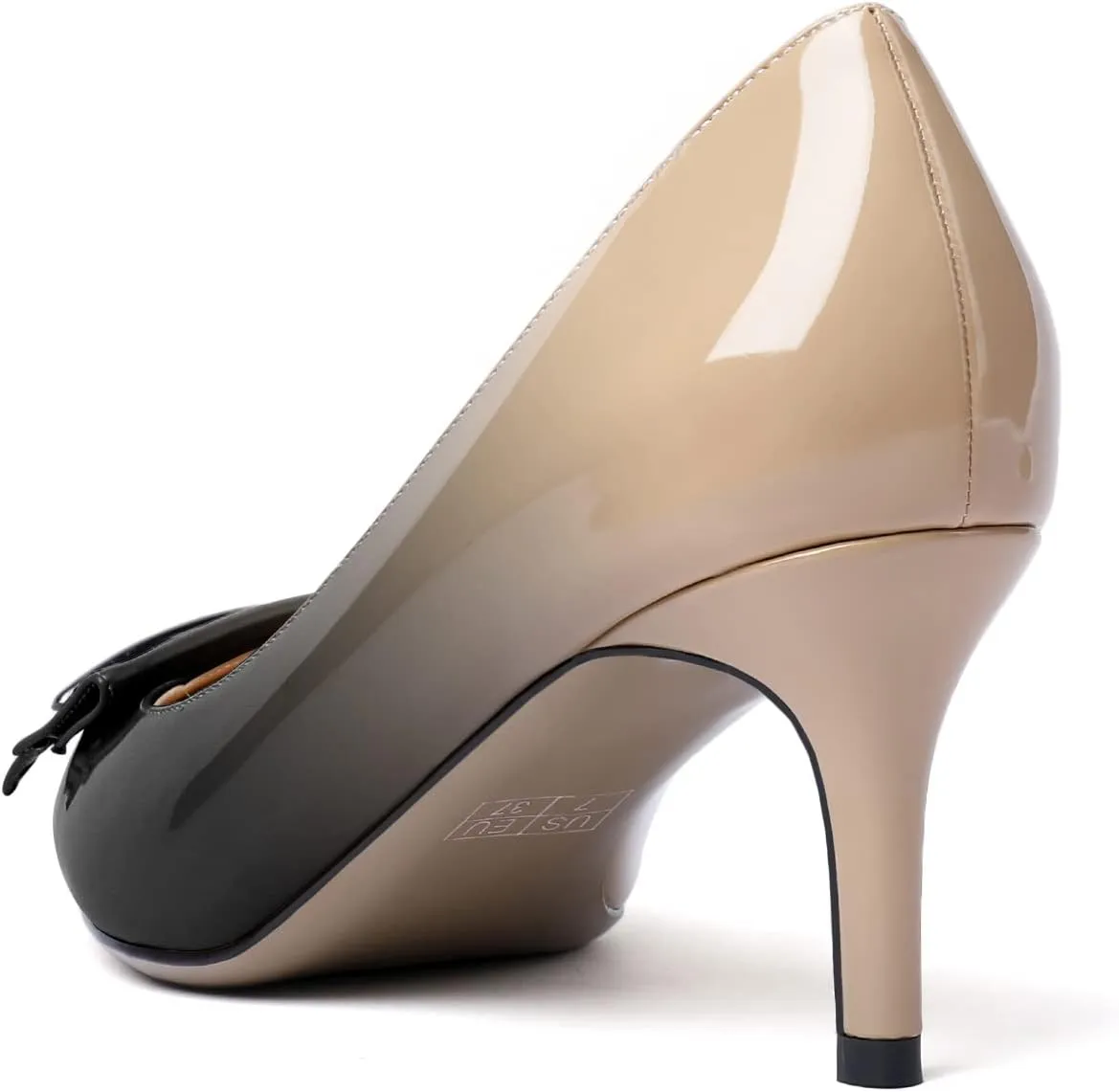Mettesally Women's Kitten Heels Pumps Pointed Closed Toe Comfort Mid Heels Slip On Wedding Party Casual Office Dress Shoes