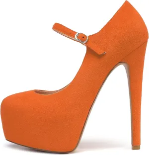 Mettesally Women's Round Toe Platform Pumps Stiletto Heel Mary Jane Pumps Party Dress Shoes