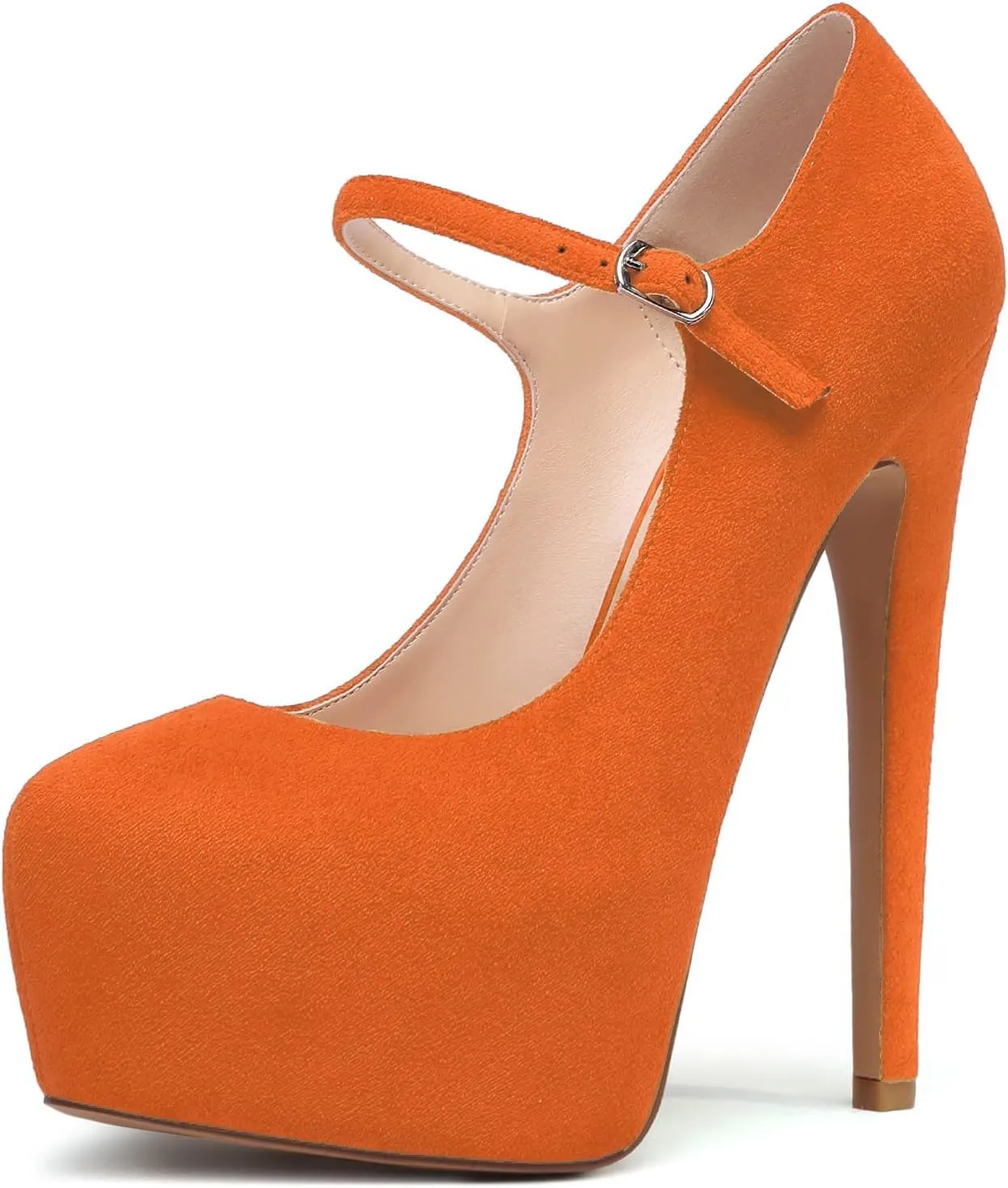 Mettesally Women's Round Toe Platform Pumps Stiletto Heel Mary Jane Pumps Party Dress Shoes