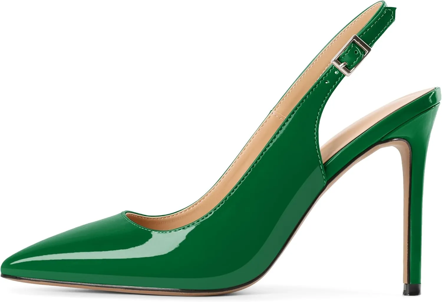 Mettesally Women's Slingback High Heels Pointed Toe Pumps Stiletto Heel Ankle Strap Party Office Dress Shoes