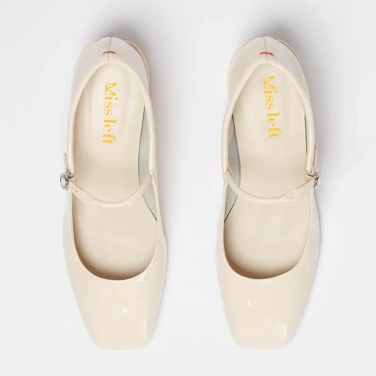 miss left Women Trendy Single Strap Buckle Square Toe Mary Janes Block Low Heel Comfy Daily Dress Pumps Size 4-16 US
