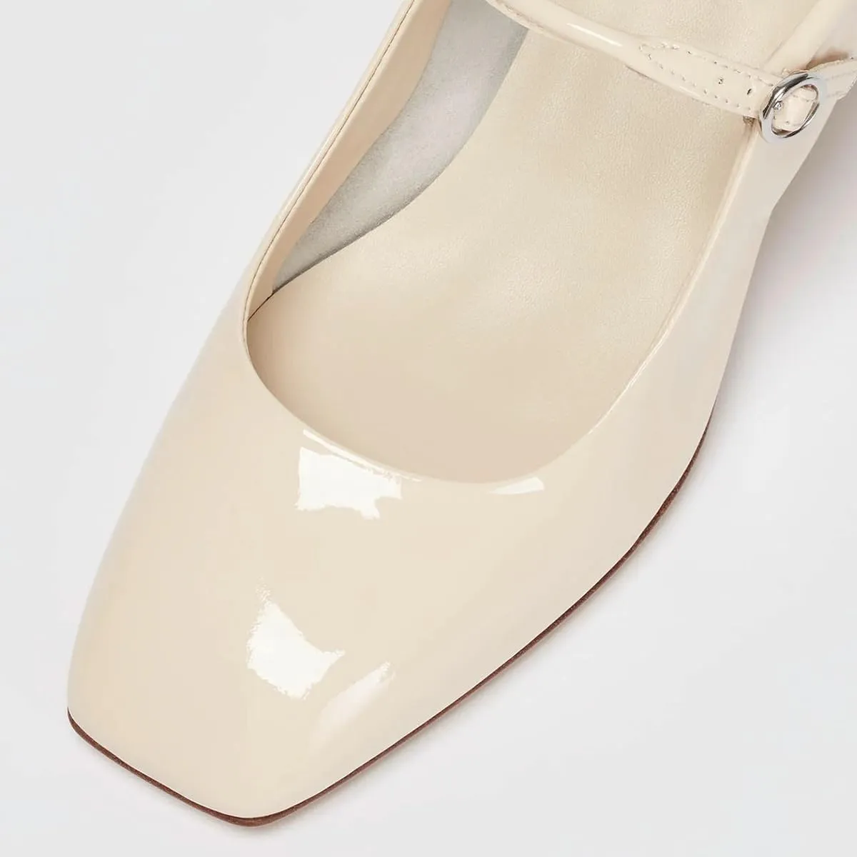 miss left Women Trendy Single Strap Buckle Square Toe Mary Janes Block Low Heel Comfy Daily Dress Pumps Size 4-16 US