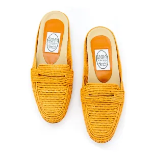 Mocassin Raffia Mule-Camel