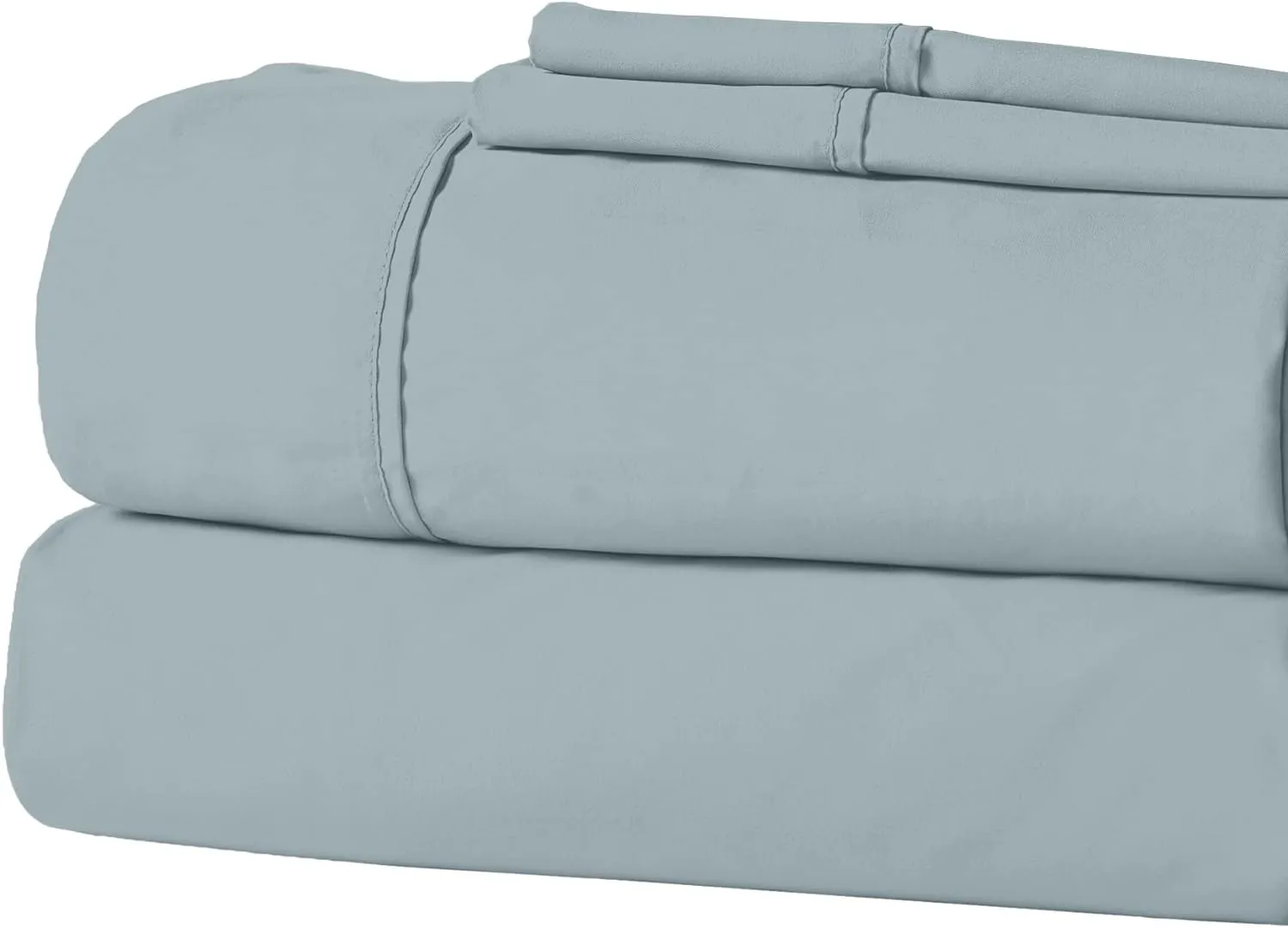 Modern Threads Soft Microfiber Solid Sheets - Luxurious Microfiber Bed Sheets - Includes Flat Sheet, Fitted Sheet with Deep Pockets, & Pillowcases Ocean Queen