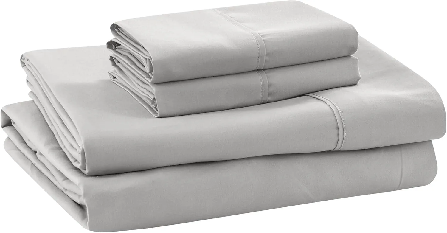Modern Threads Soft Microfiber Solid Sheets - Luxurious Microfiber Bed Sheets - Includes Flat Sheet, Fitted Sheet with Deep Pockets, & Pillowcases Vapor Blue Queen