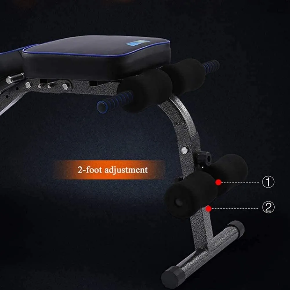 Multifunction Folding Weight Bench New Dumbbell Sit-up Equipment Adjustable Supine Board Abdominal Muscle Training Fitness Four Models Device Suitable for Different People ，B