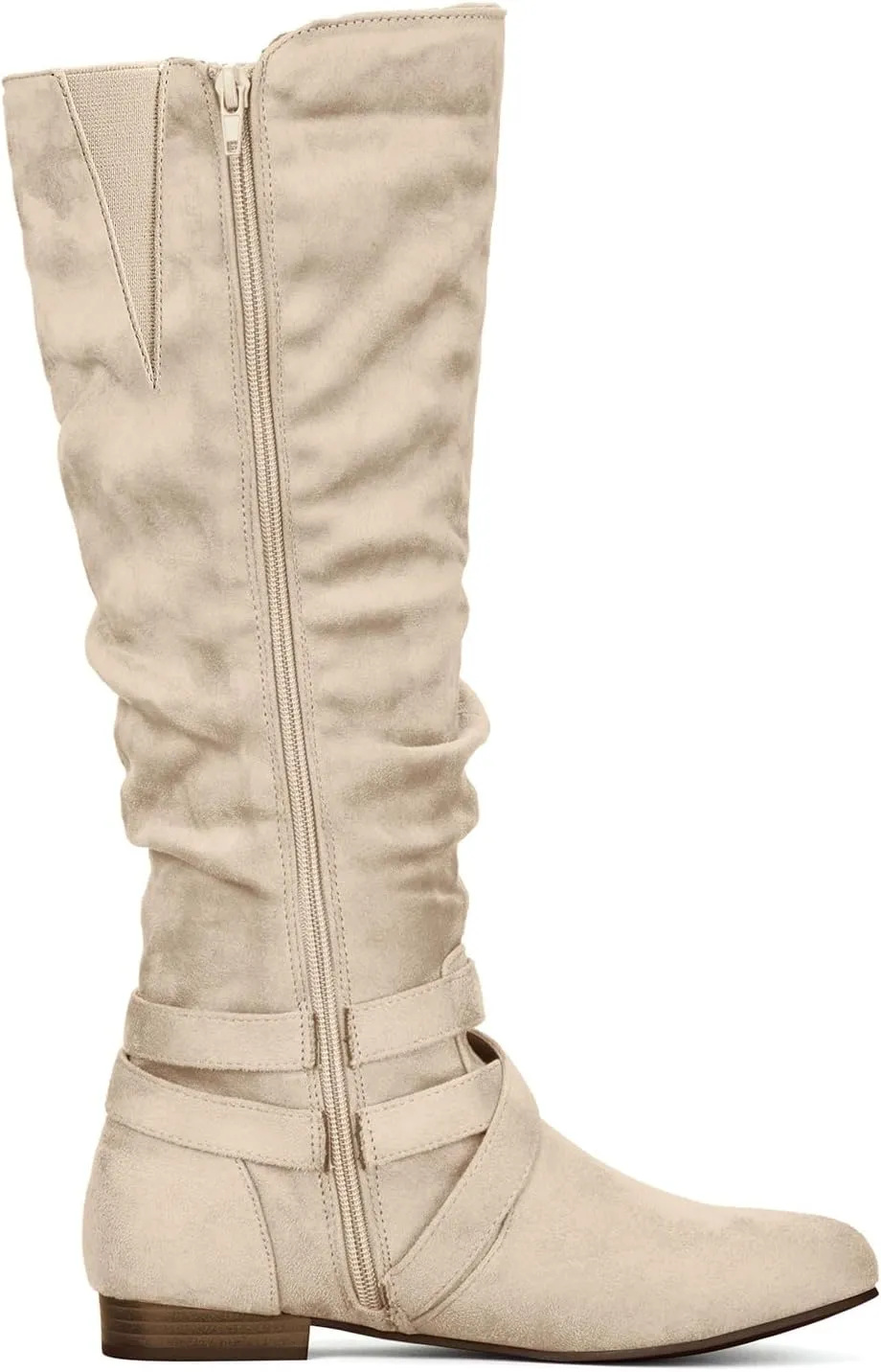 mysoft Women's Knee High Boots Flat Warm Fall Boots with Side Zipper
