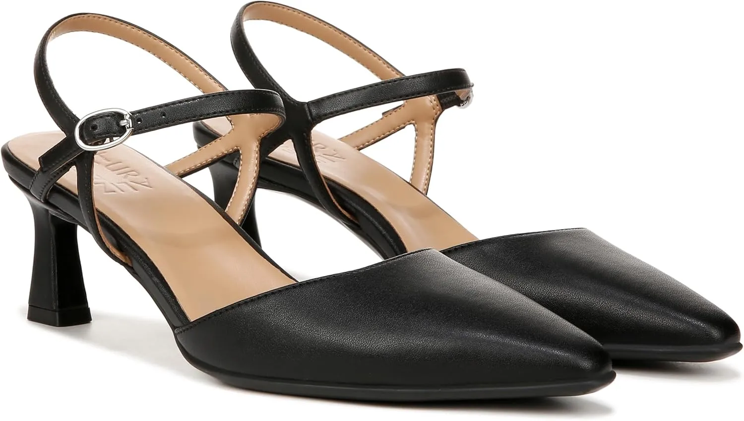Naturalizer Women's Tara Pointed Toe Kitten Heel Ankle Strap Pump