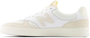 New Balance Men's 300 V3 Court Sneaker, White/Sea Salt/Linen, 10 Wide