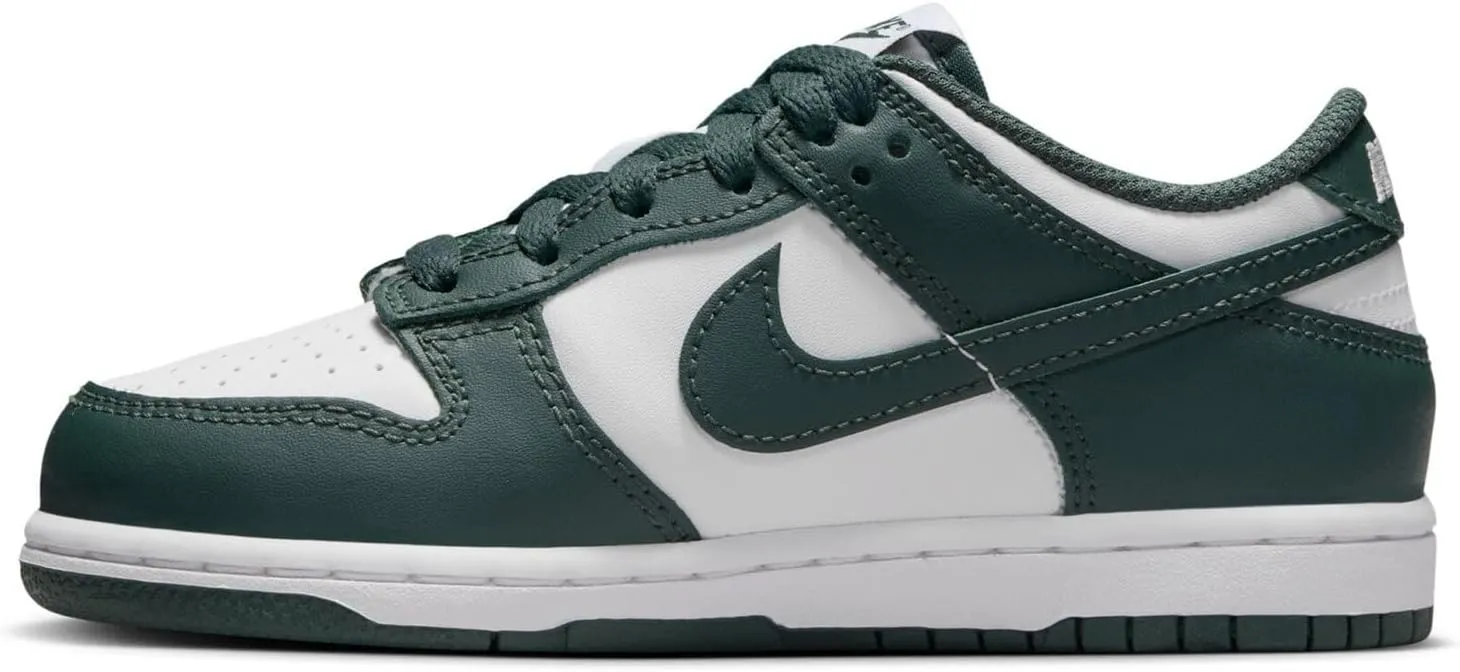 Nike Little Kid's Dunk Low White/Vintage Green Preschool (FB9108 120) - Size 12.5c