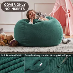 Nobildonna Bean Bag Chair Cover (No Filler) for Kids and Adults,Beanbag Stuffed Animal Storage Without Filling Plush Toys Holder and Organizer Soft Premium Corduroy 200L