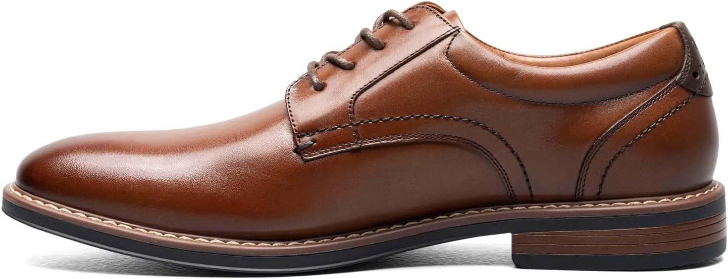 Nunn Bush Men's Centro Flex Plain Toe Oxford Dress Casual Leather Comfortable Lace Up