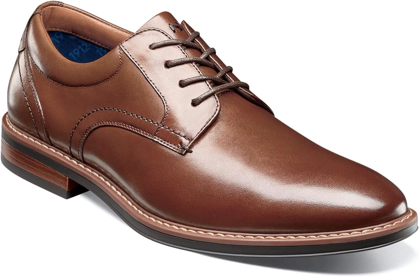 Nunn Bush Men's Centro Flex Plain Toe Oxford Dress Casual Leather Comfortable Lace Up