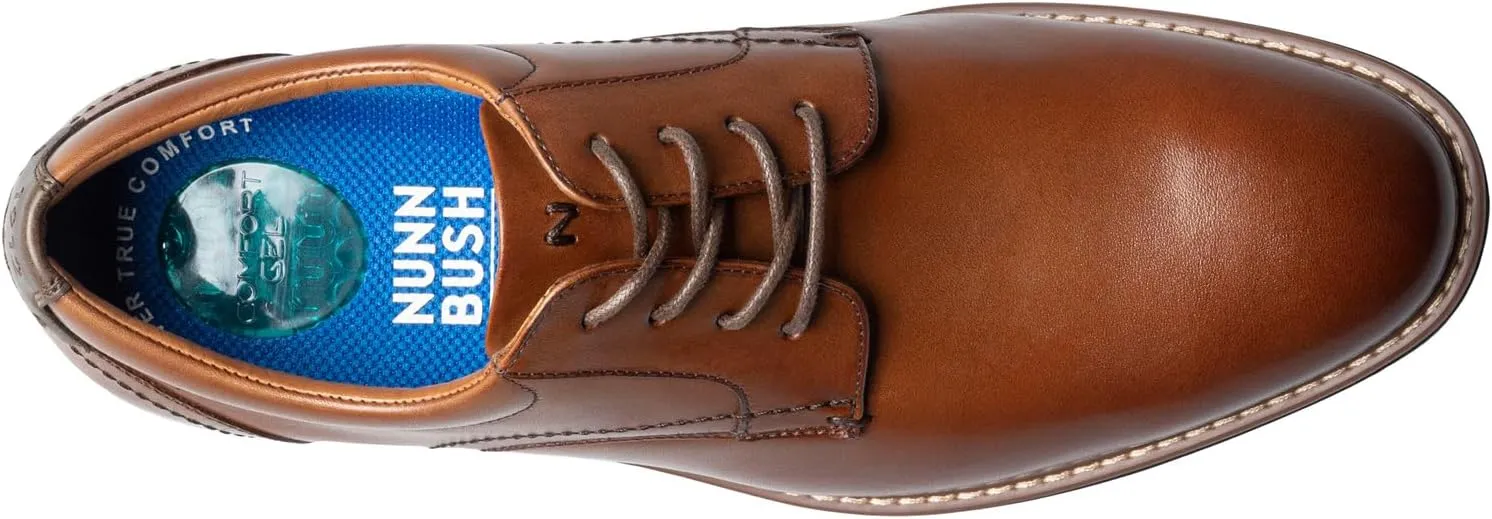 Nunn Bush Men's Centro Flex Plain Toe Oxford Dress Casual Leather Comfortable Lace Up