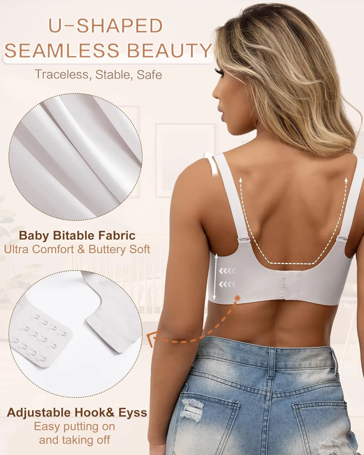 Nursing Bras for Breastfeeding Wavy Seamless Comfort Maternity Bralette Wireless Pregnancy Sleep Bra with Support