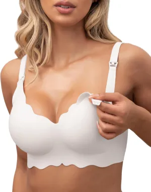 Nursing Bras for Breastfeeding Wavy Seamless Comfort Maternity Bralette Wireless Pregnancy Sleep Bra with Support
