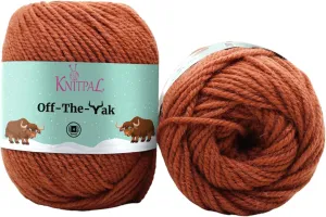 Off-The-Yak Wool Yarn for Crocheting, 3 Skeins, 360Yds/300G, Free Patterns - Wool Acrylic Blend Yarn for Knitting - #4 Medium Worsted Weight - Deep Orange