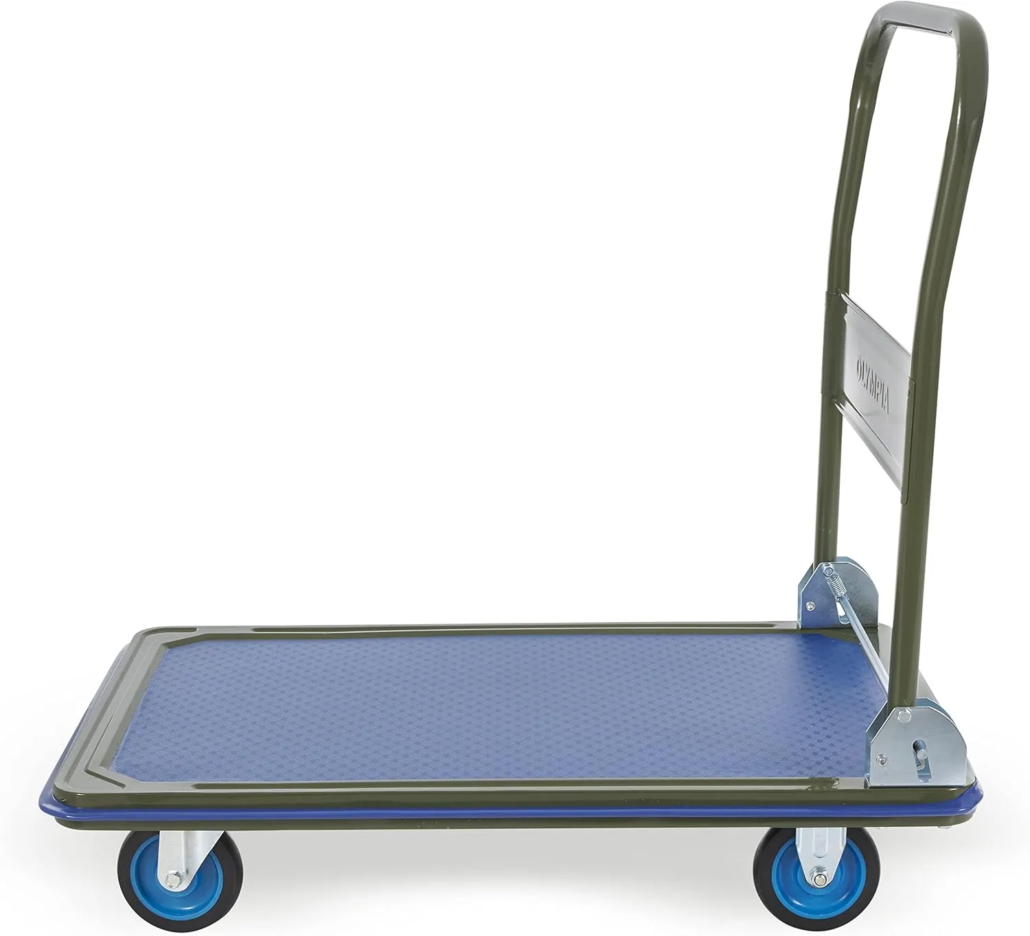 Olympia Tools Foldable Push Cart Dolly - 600 Lb. Capacity Heavy Duty Platform Truck with 360° Swivel Wheels - Black