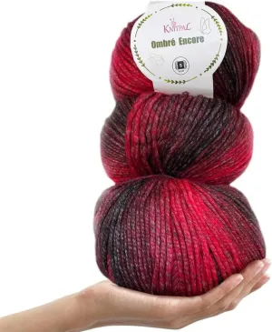 Ombré-Encore Chunky Ombre Yarn for Crocheting, 3 Balls, 507Yds/420G, Free Patterns - Multi Colored Bulky 5 Weight Yarn for Knitting - Checkerboard Red