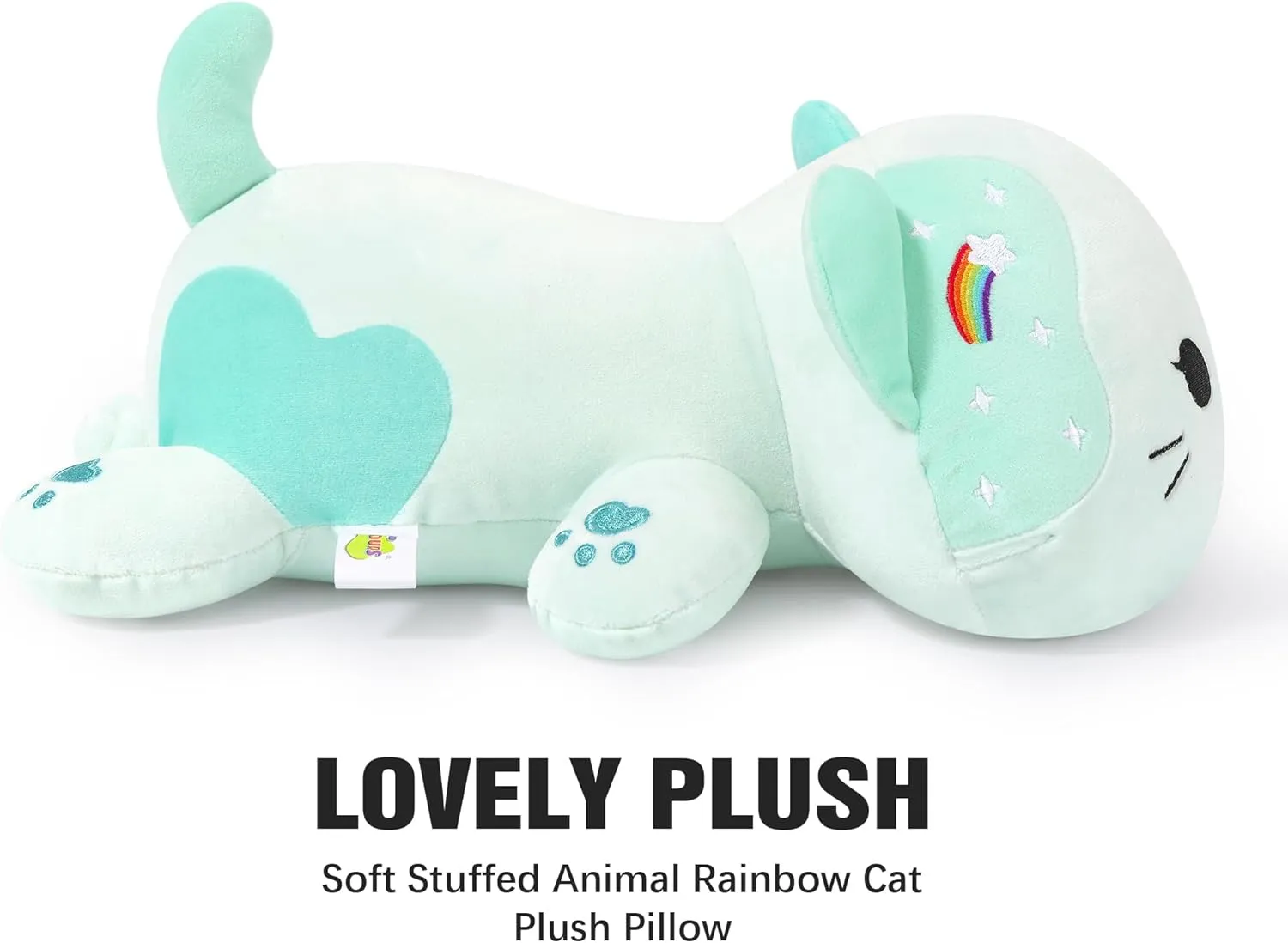 Onsoyours Original Rainbow Cat Plush 13 Inch Kitty Plushies Toy Kitten Stuffed Animal Soft Pillow Kawaii Plushie Gift for Kids & Adults (Rainbow Cat, 13")