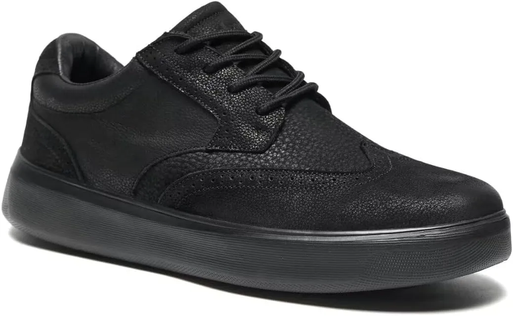 OrthoComfoot Men's Orthopedic Leather Dress Walking Shoes: Comfortable Plantar Fasciitis Oxford with Arch Support, Flat Feet Casual Business Work Shoes for Foot and Heel Pain Relief