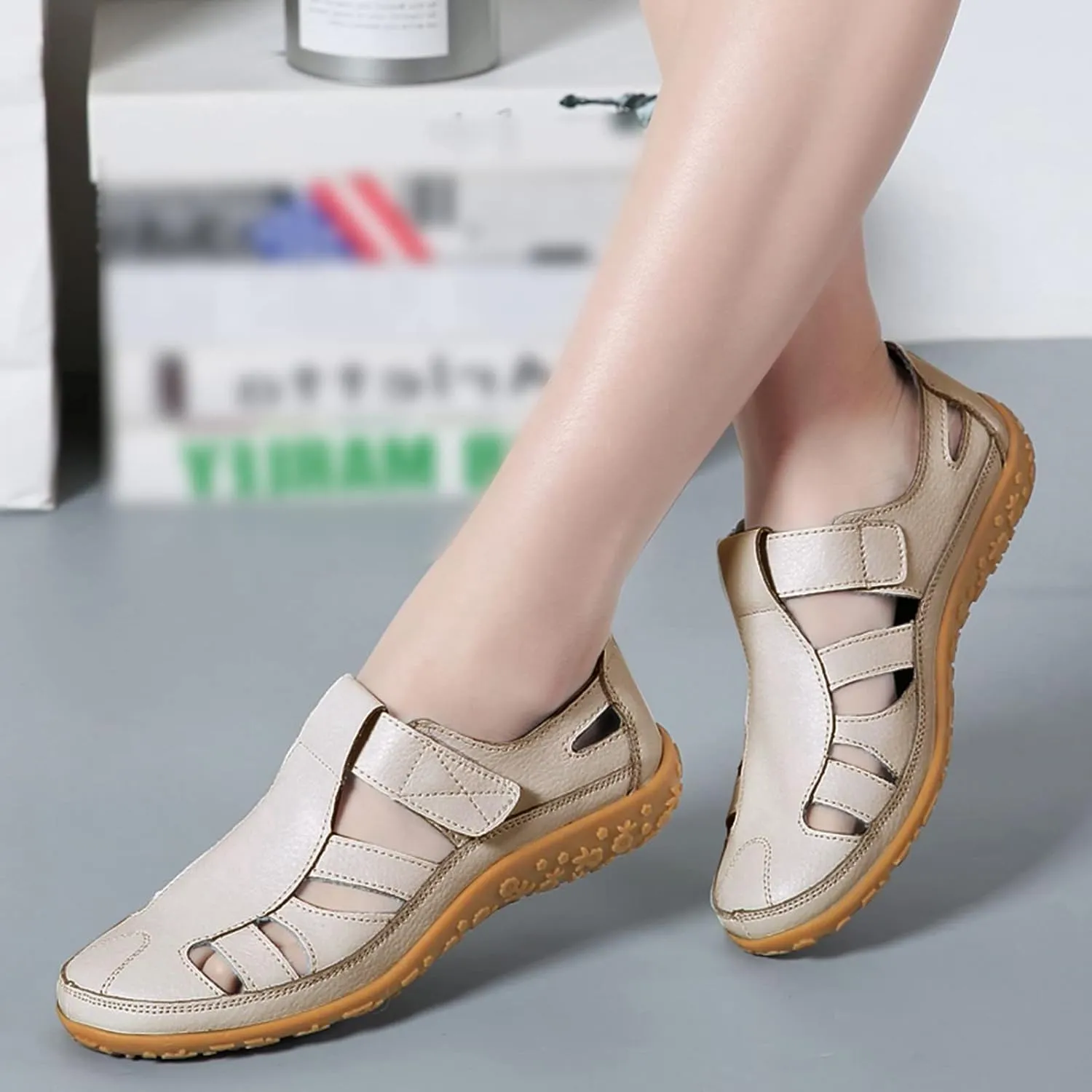 Orthopedic Sandals for Women Arch Support Summer Gladiator Sandals Closed Toe Hollow Sandal Comfort Soft Cushion Shoes
