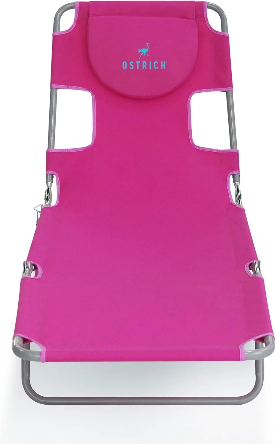 Ostrich 72" x 22" Chaise Lounge Portable Lightweight Reclining Lounger, Outdoor Patio Beach Lawn Camping Pool Tanning Chair, Pink