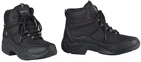 Ovation Women's Comfortable Durable Stylish Weather-Proof Equestrian Horse Heels Down Work Riding Sneaker Boot, Black, 6