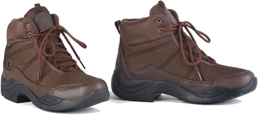 Ovation Women's Comfortable Durable Stylish Weather-Proof Equestrian Horse Heels Down Work Riding Sneaker Boot, Brown, 6