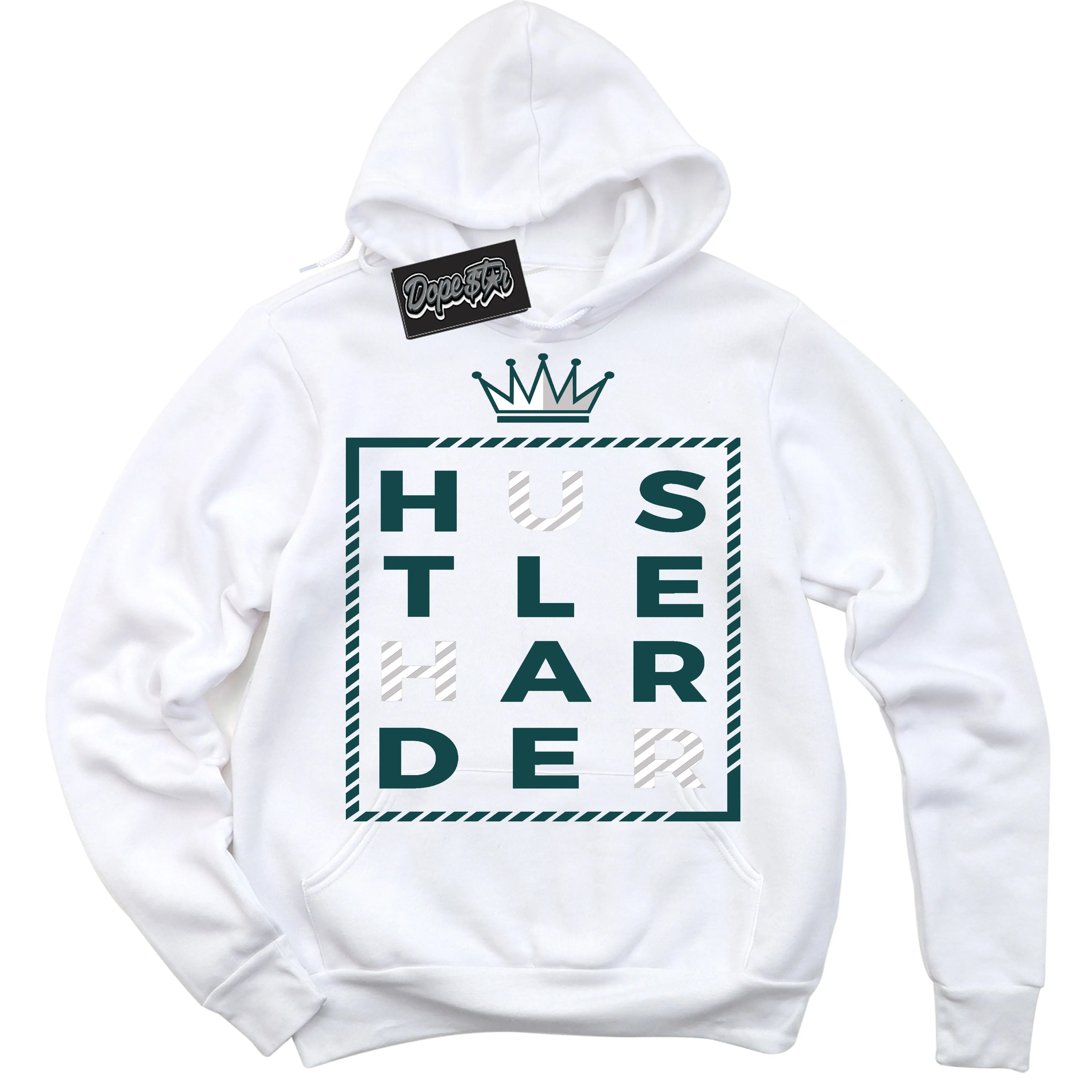 Oxidized Green 1s Sneaker Hoodie Hustle Harder Graphic
