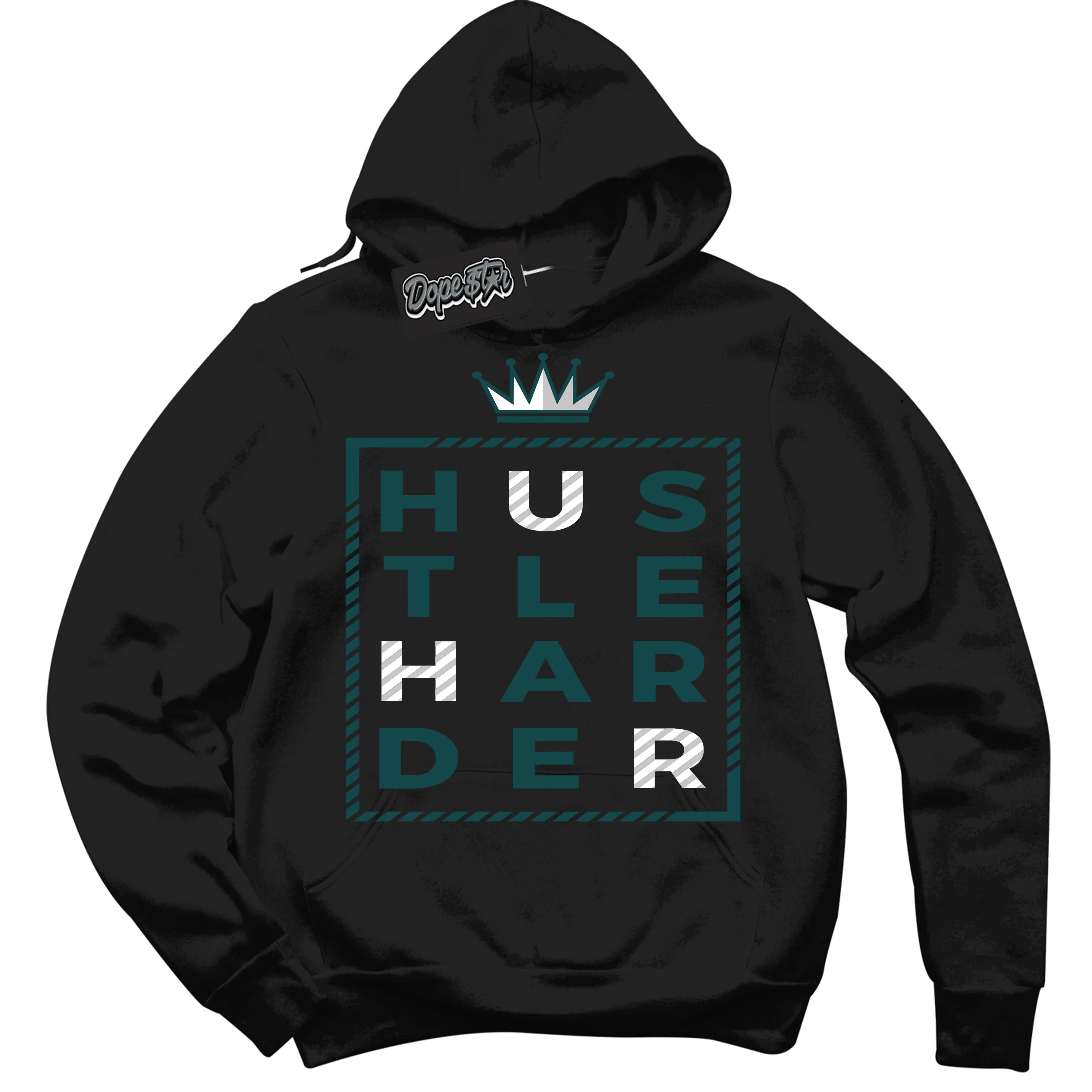 Oxidized Green 1s Sneaker Hoodie Hustle Harder Graphic