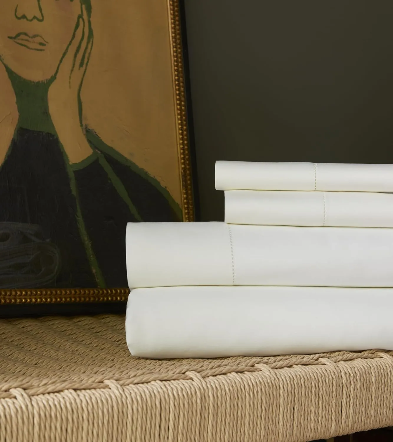 Peacock Alley Clara Luxury Sateen Sheet Sets - 100% Long Staple Cotton, 320 Thread-Count - Soft and Smooth Sateen Weave for All Seasons - Queen (Ivory)