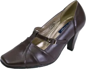 Peerage Isabel Women's Wide Width T-Strap Dress Pump Shoes