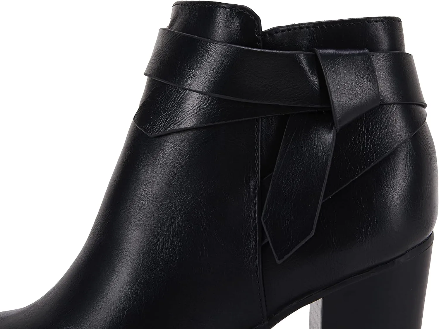 PiePieBuy Women's Tie Knot Chelsea Pump Ankle Boots Closed Toe Stacked Heel Booties Shoes